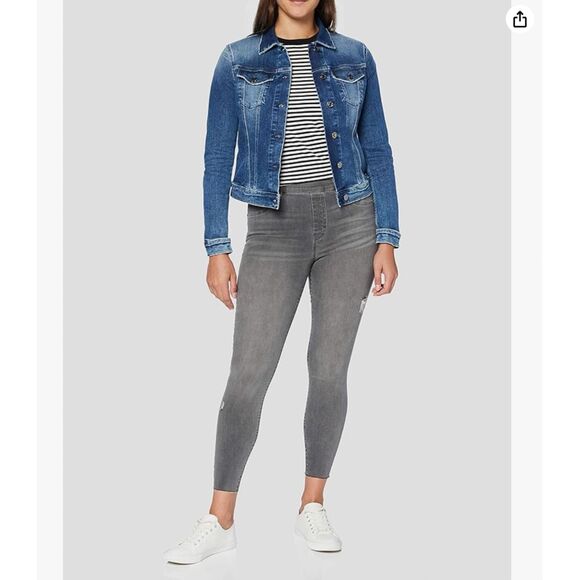 Spanx Womens Distressed Denim Skinny Pants Jeans Jeggings in Vintage Gray Small - Picture 2 of 10